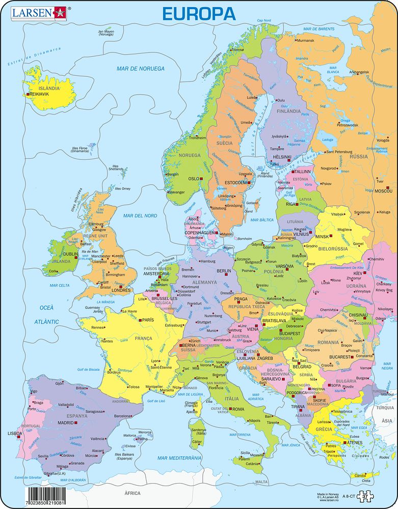 A8 - Europe Political Map for Younger Children :: Maps of the world and ...