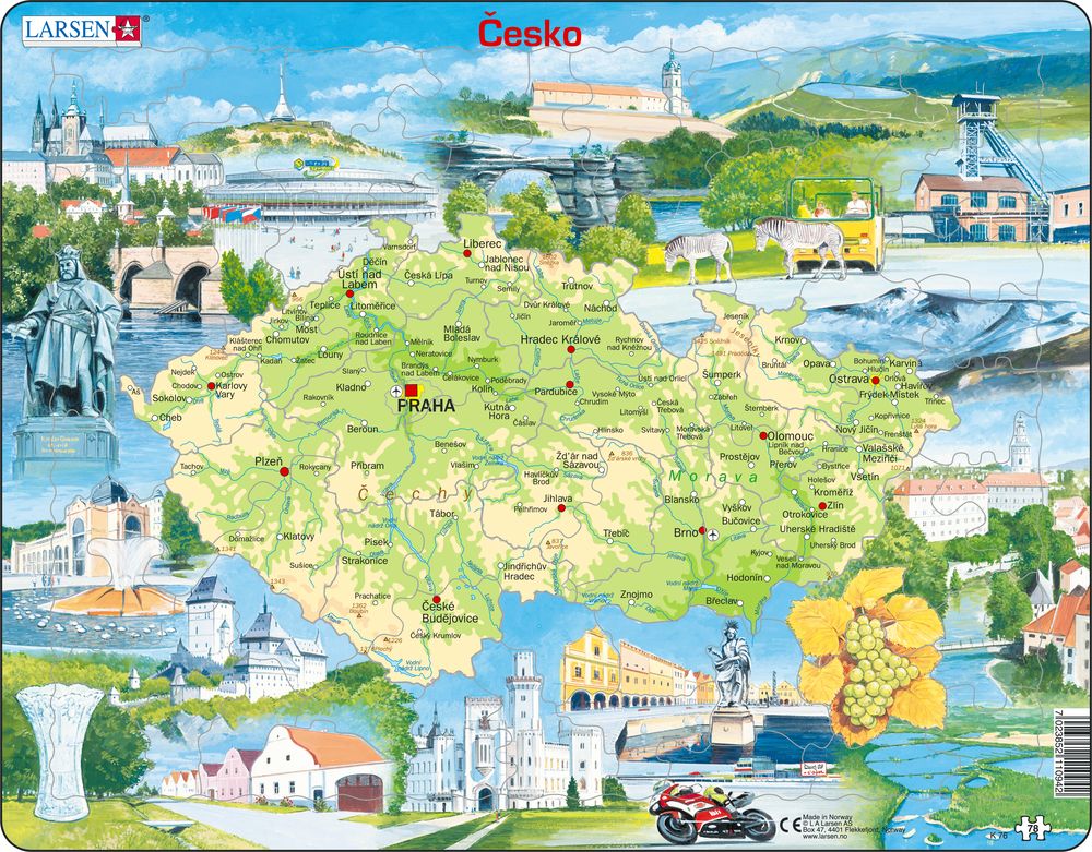 K76 - Tsjekkisk fysisk kart Souvenir (Tsjekkisk) K76 - Tsjekkisk fysisk kart Souvenir (Tsjekkisk)