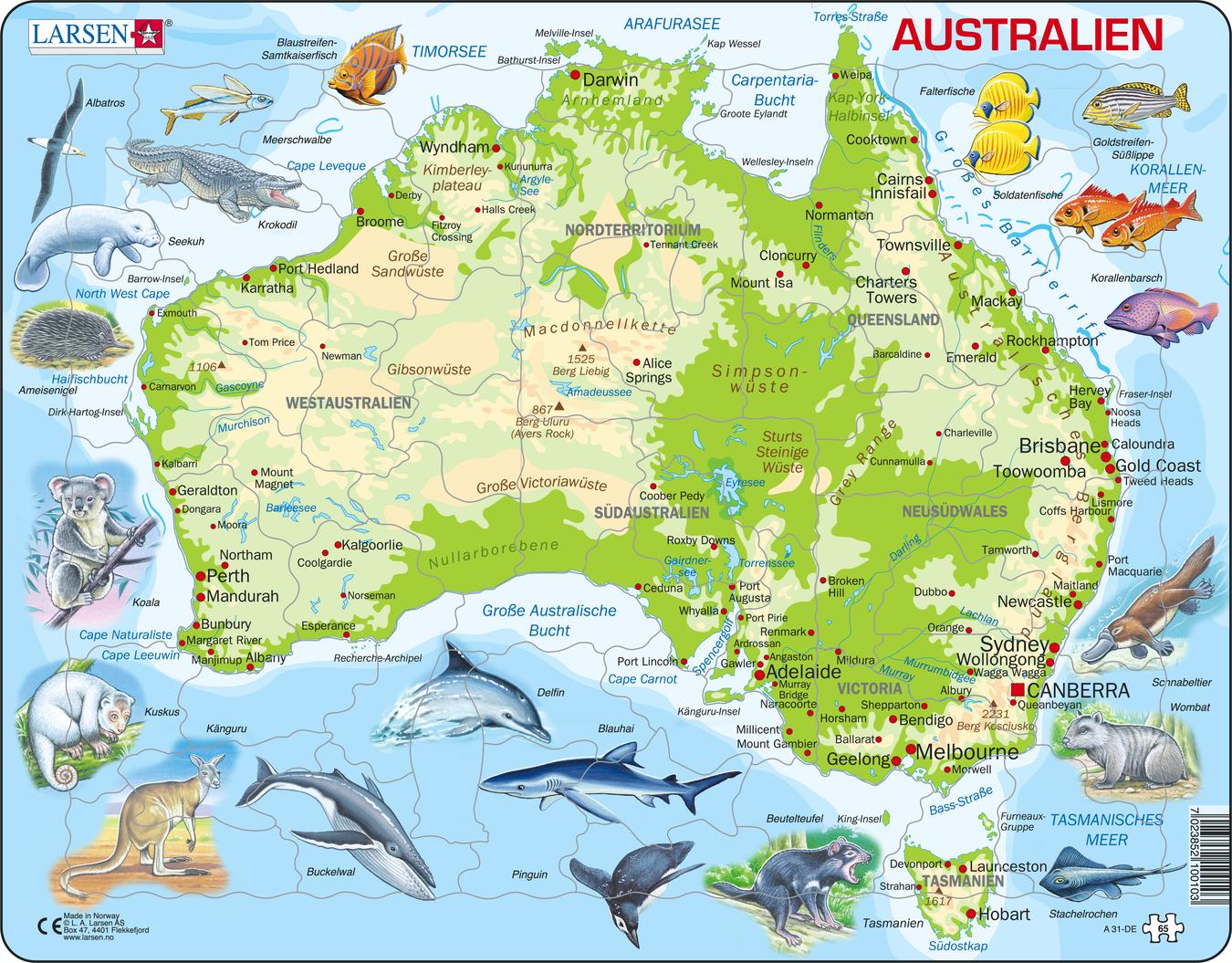 Geographical Map Of Australia