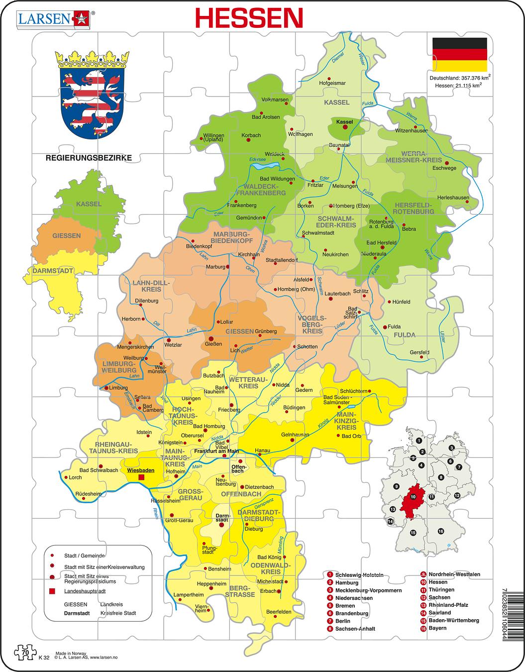 K32 - Hessen Political :: Other maps :: Puzzles :: Larsen Puzzles