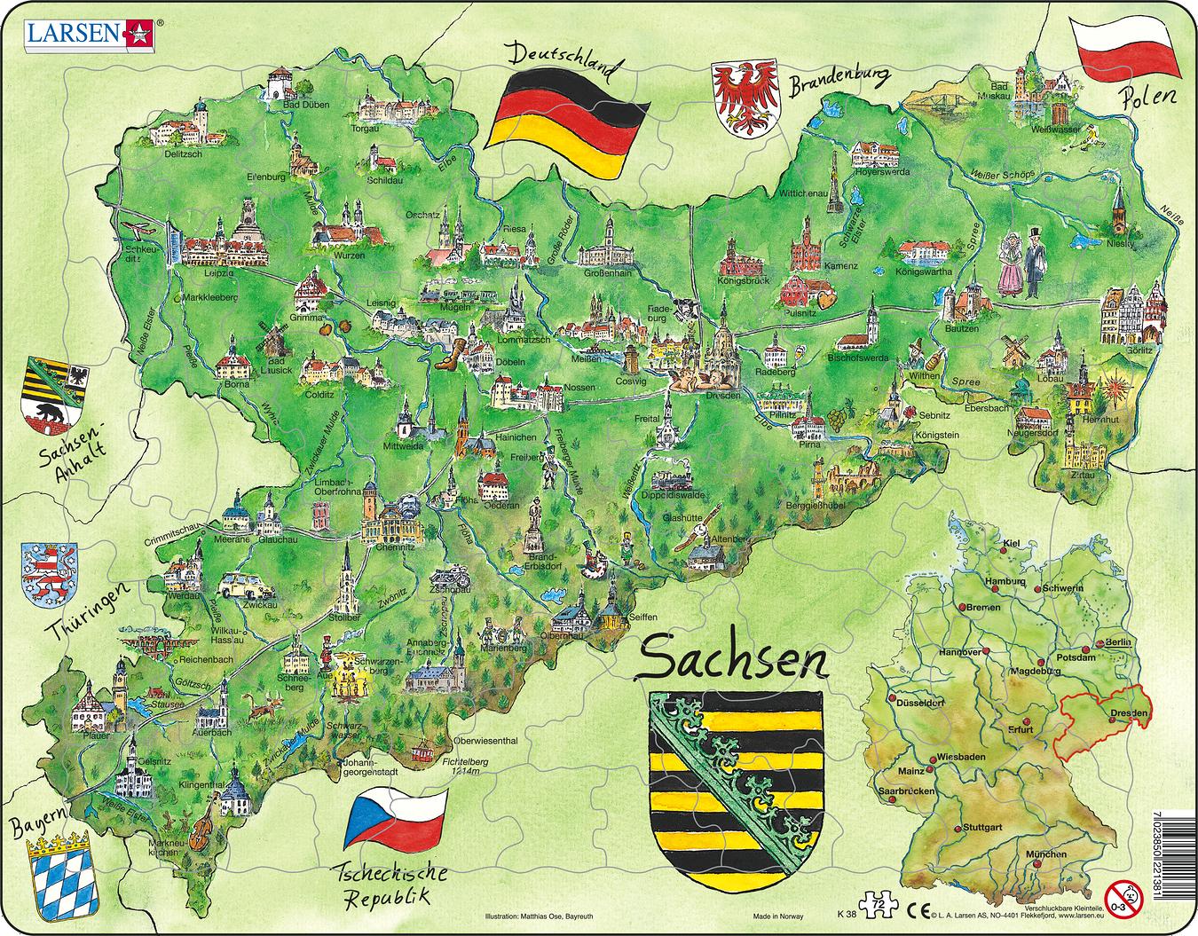 Физическая карта нижней саксонии