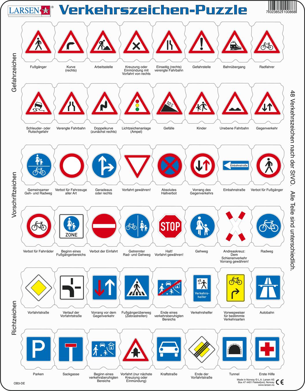 OB3 - Traffic Sign :: Science and facts :: Puzzles :: Larsen Puzzles