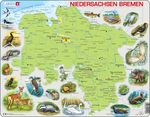 K88 - Niedersachsen og Bremen fysisk kart