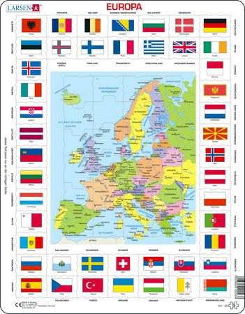 KL1 - Flags and Political Map of Europe