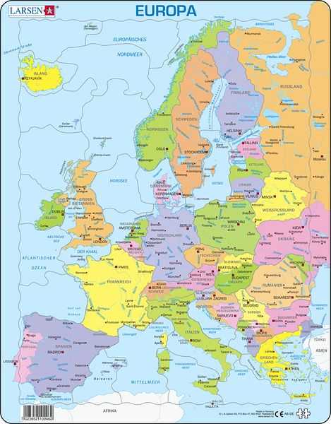 A8 - Europe Political Map for Younger Children