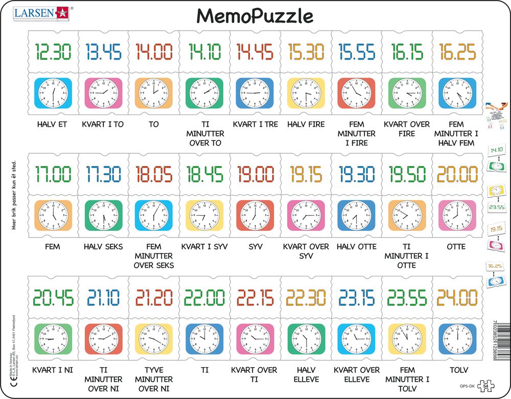 GP5 - MemoPuzzle: Learn the Clock (Danish) GP5 - MemoPuzzle: Learn the Clock (Danish)
