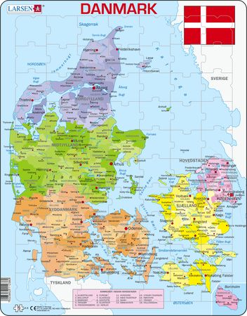 A6 - Danmark Politisk Kart