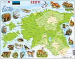K66 - Estland Fysisk kart med Dyr