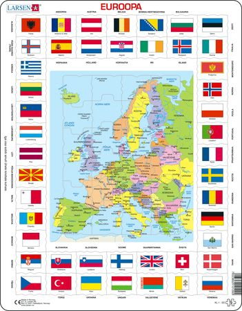 KL1 - Flagg og politisk kart av Europa