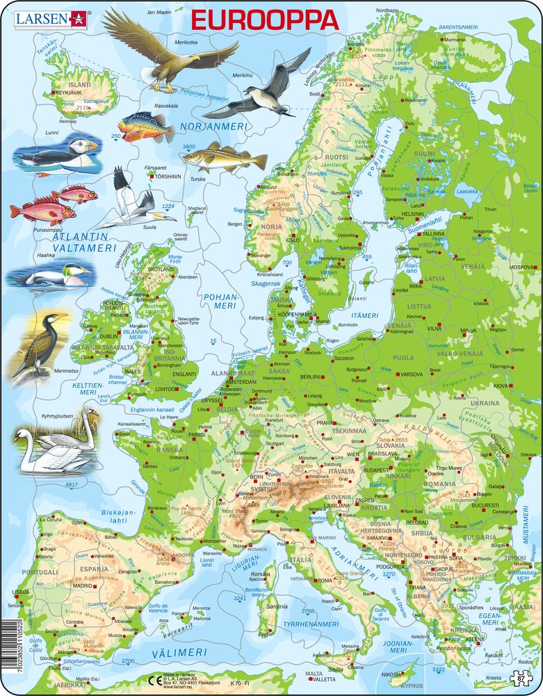 K70 - Europe Topographic  Map (Finnish) K70 - Europe Topographic  Map (Finnish)