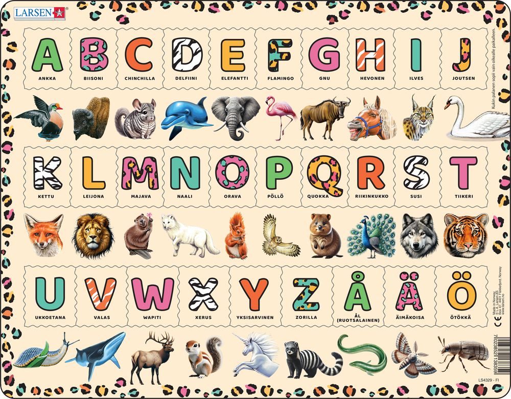LS4329 - Alfabet med dyr (Finsk) LS4329 - Alfabet med dyr (Finsk)
