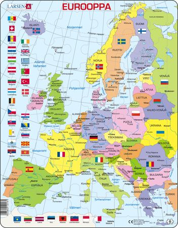 K2 - Europa, politisk kart