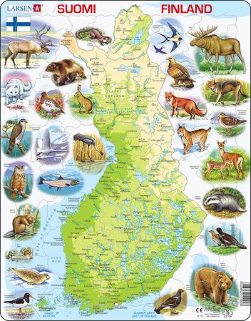 K75 - Finland Physical Map With Animals