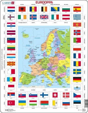 KL1 - Flags and Political Map of Europe