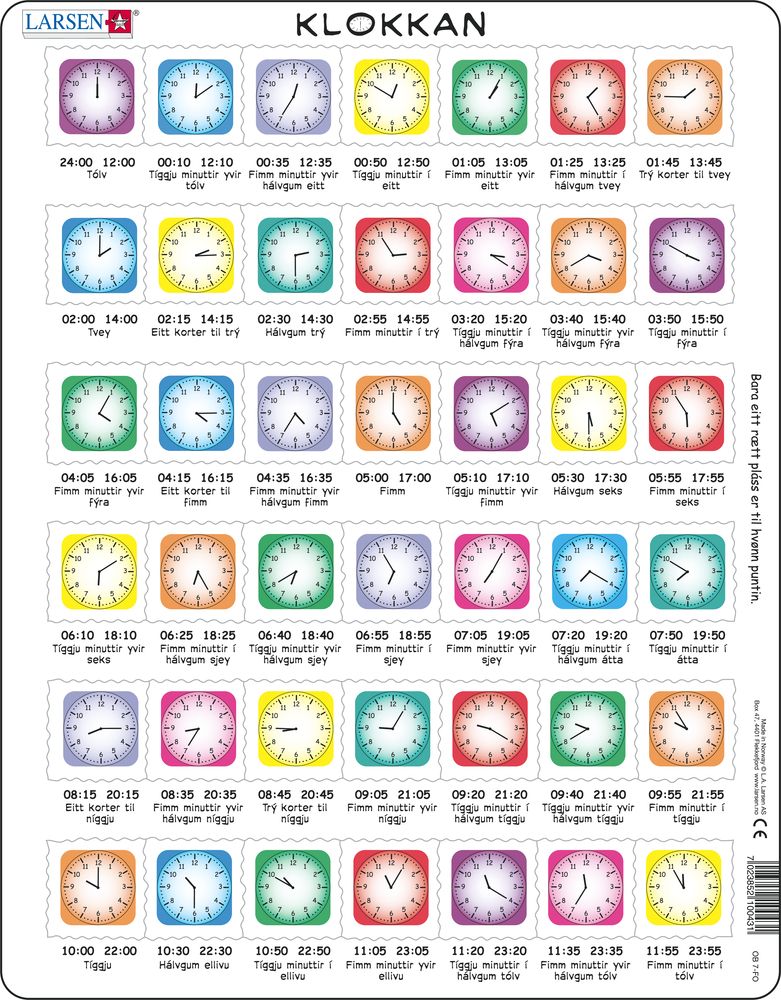 OB7 - Learn the Clock (Faroese) OB7 - Learn the Clock (Faroese)