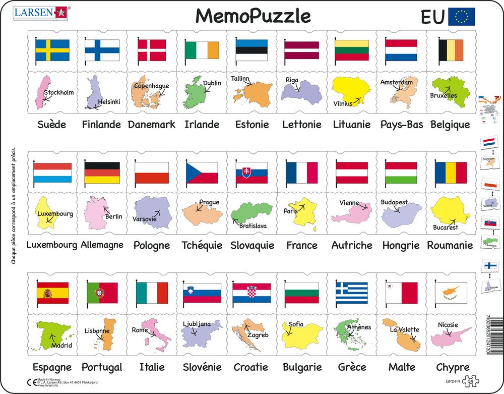 GP2 - MemoPuzzle: Names, Flags and Capitals of 27 EU Member States (French) GP2 - MemoPuzzle: Names, Flags and Capitals of 27 EU Member States (French)
