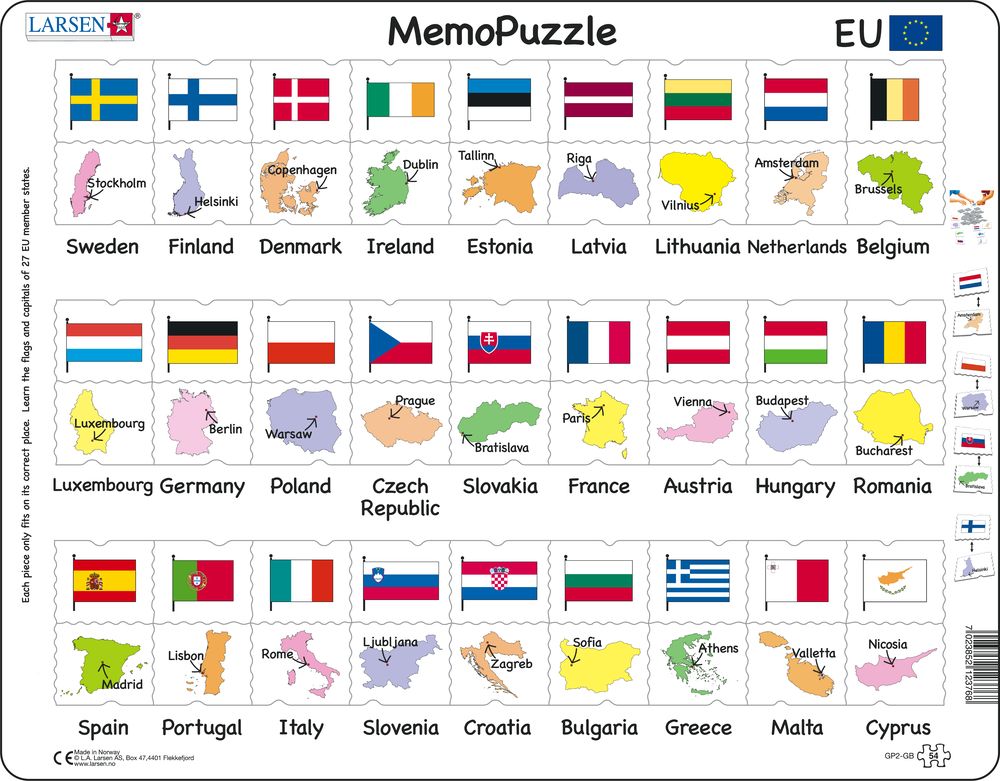 GP2 - MemoPuzzle: Names, Flags and Capitals of 27 EU Member States (English) GP2 - MemoPuzzle: Names, Flags and Capitals of 27 EU Member States (English)