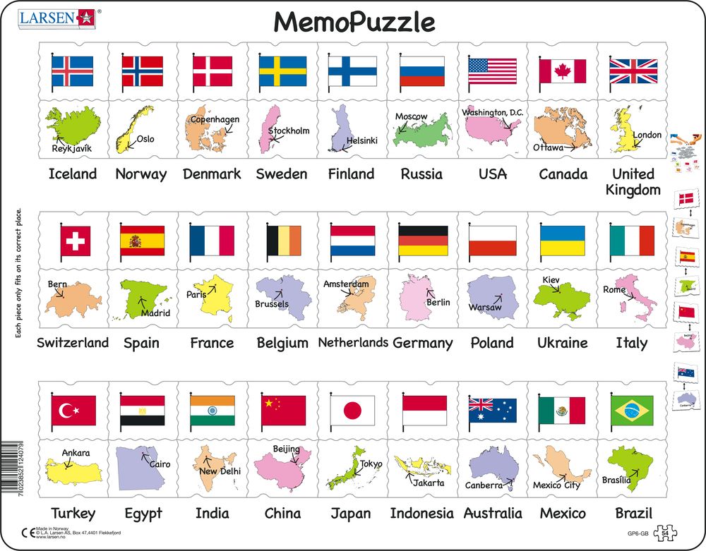 GP6 - MemoPuzzle: Flags and Capitals of 27 Countries (English) GP6 - MemoPuzzle: Flags and Capitals of 27 Countries (English)