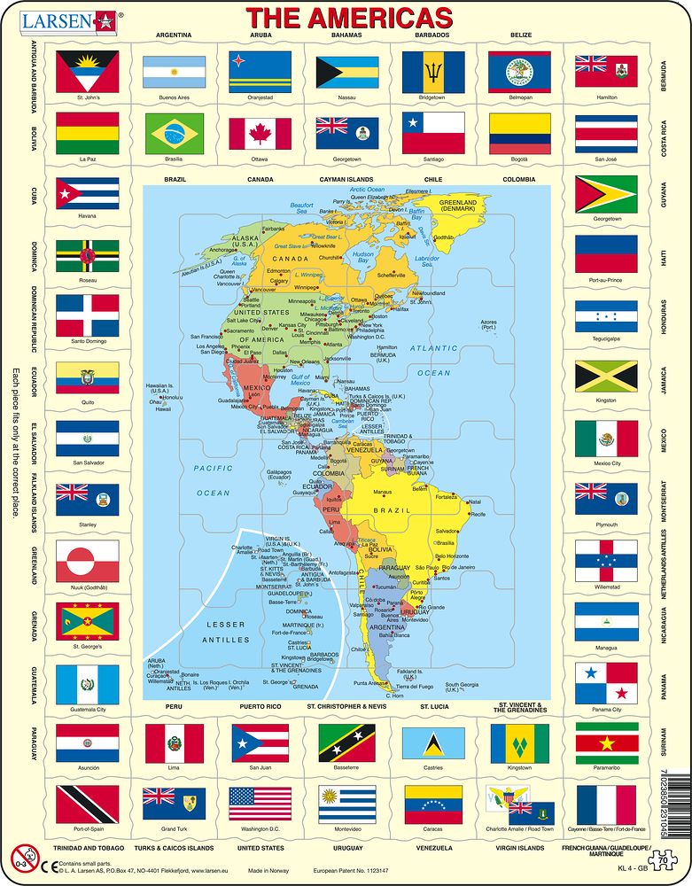 KL4 - Kart/flagg - Amerika (Engelsk)