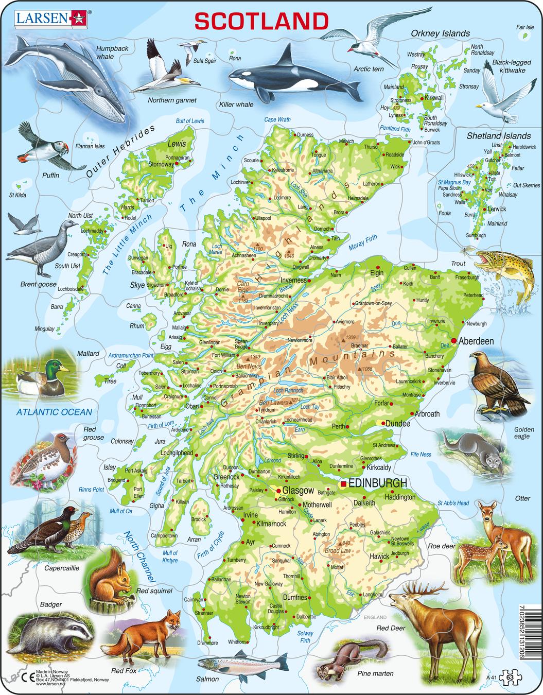 A41 - Scotland Topographic Map :: Maps of countries :: Puzzles 