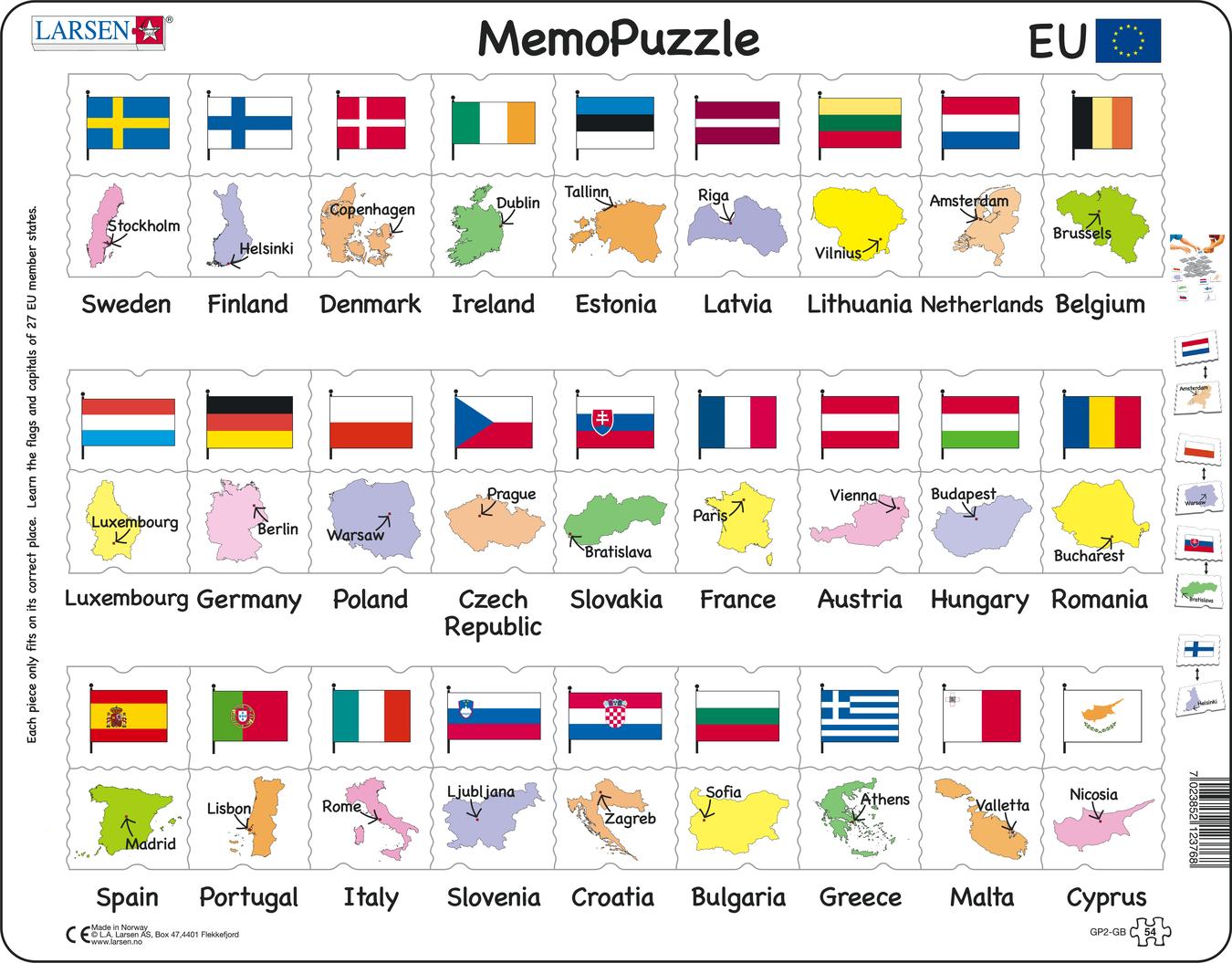 GP2 - MemoPuzzle: Names, Flags and Capitals of 27 EU Member States ...
