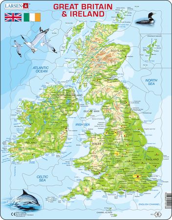 K5 - Storbritannia og Irland, topografisk kart