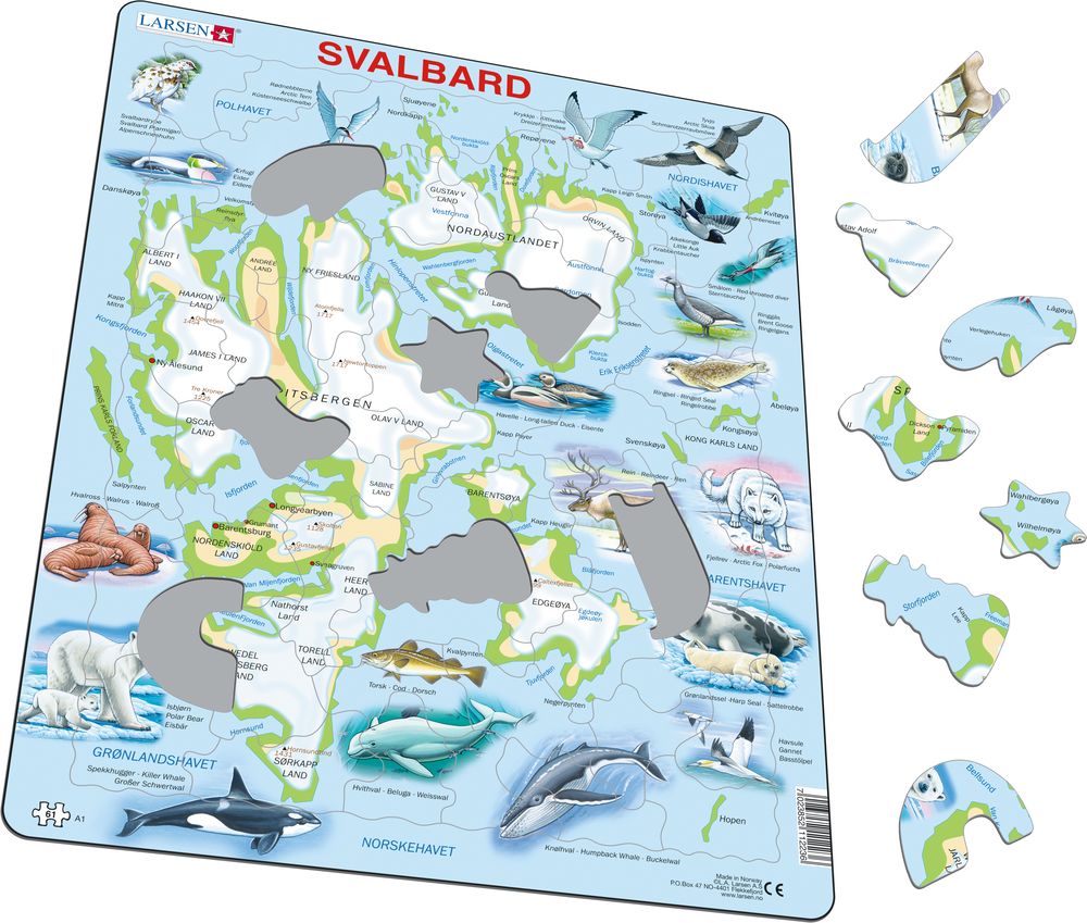 A1 - Svalbard Fysisk med Dyr (Illustrasjonsbilde 1)