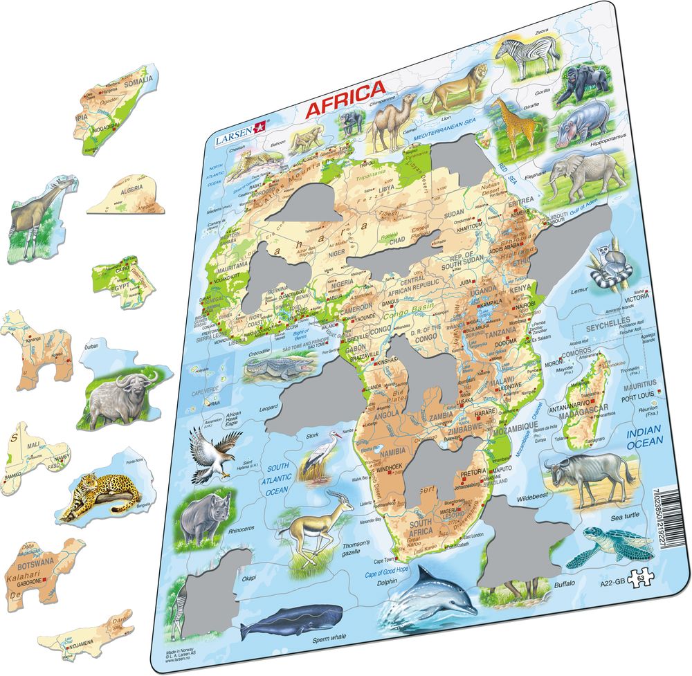 A22 - Africa Topographic Map (Illustrative image 1)