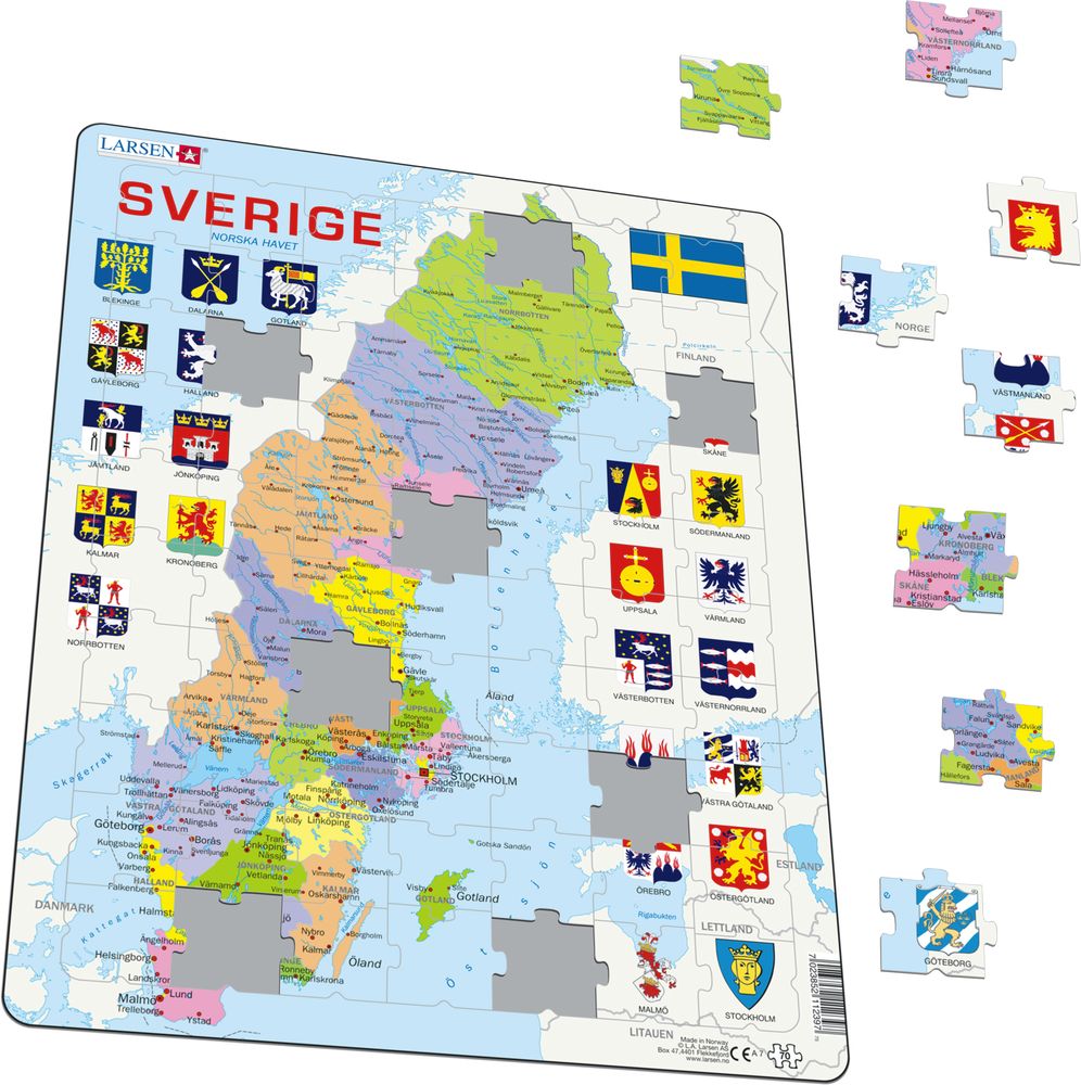 A7 - Sverige, politisk kart (Illustrasjonsbilde 1)