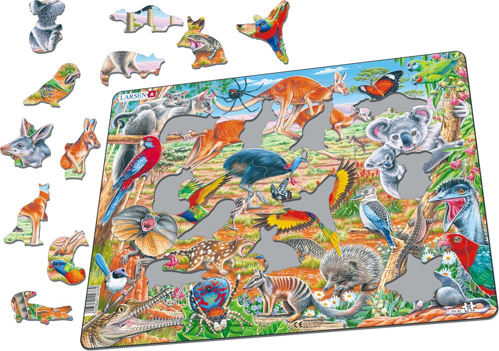 FH45 - The unique fauna of Australia :: Animals :: Puzzles :: Larsen Puzzles