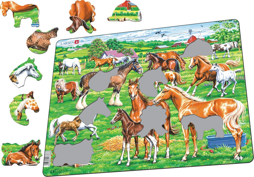 Beautiful and different - Puzzles :: colours horses of Larsen :: Puzzles FH50 sizes. breeds,