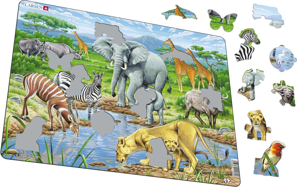 FH9 - Watering Hole on the African Savannah :: Animals :: Puzzles :: Larsen  Puzzles