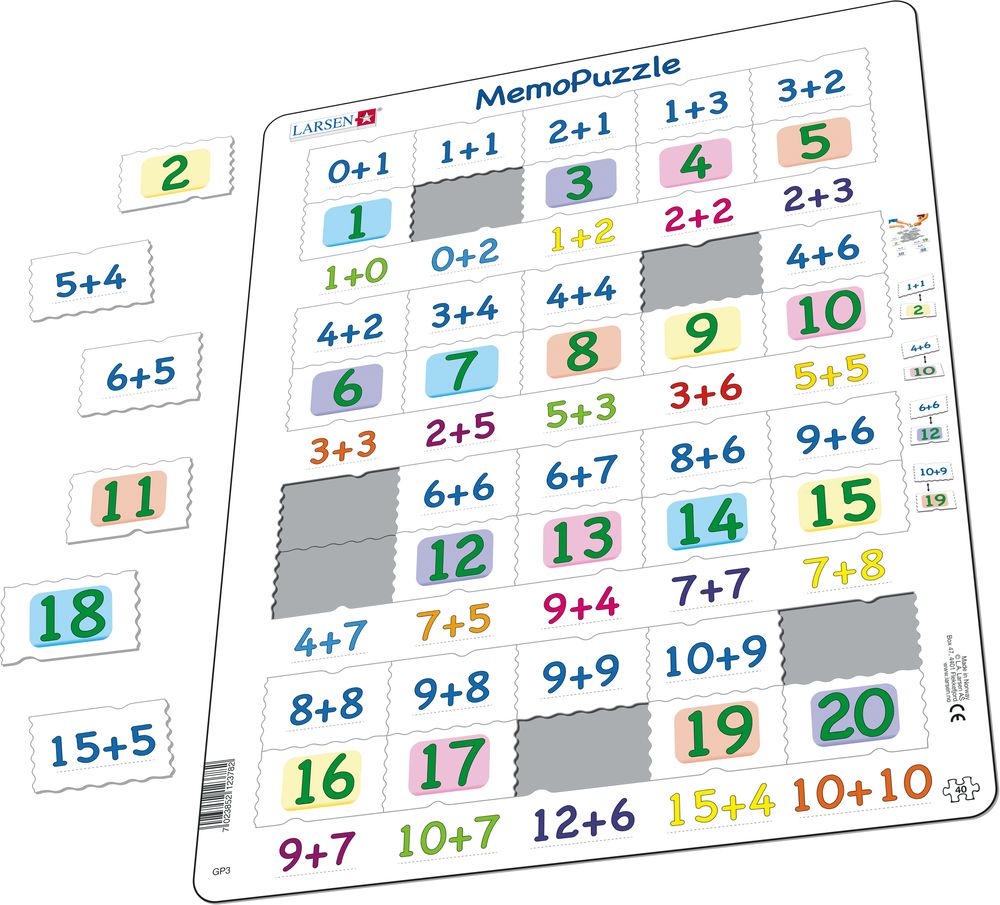 GP3 - MemoPuzzle: Addition with Numbers from 0-20 (Illustrative image 1)