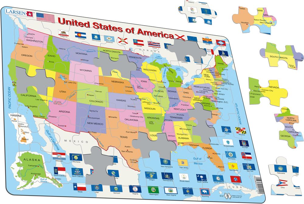 K12 - United States of America Political Map (Illustrative image 1)