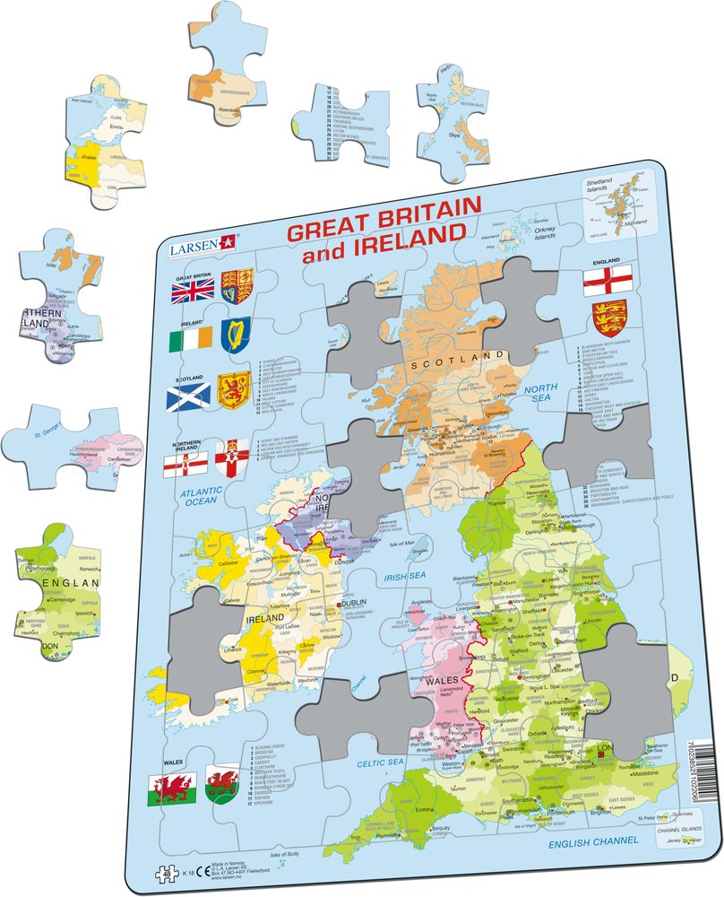 K18 - Storbritannia og Irland, politisk kart (Illustrasjonsbilde 1)