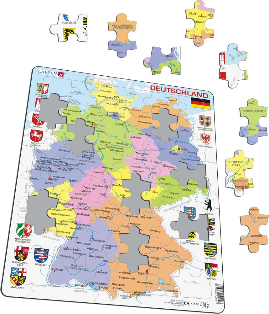 K21 - Tyskland, politisk kart (Illustrasjonsbilde 1)
