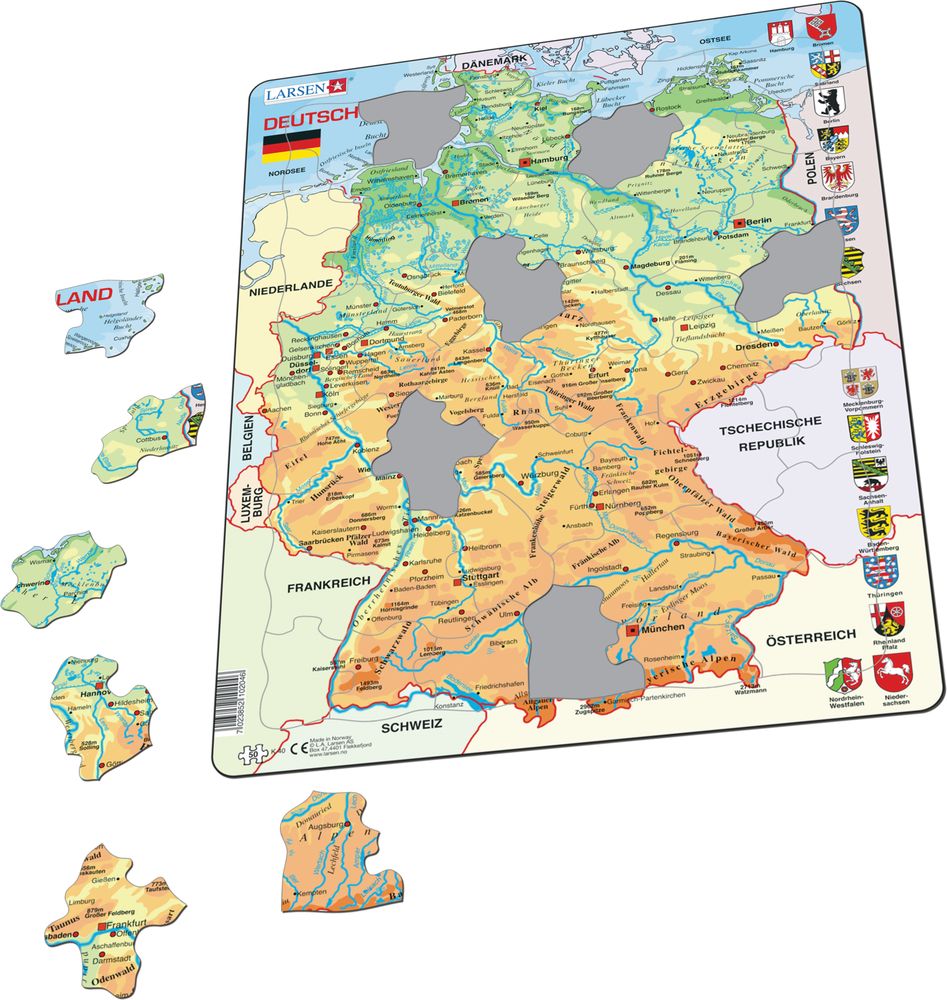 K40 - Germany Physical Map (Illustrative image 1)