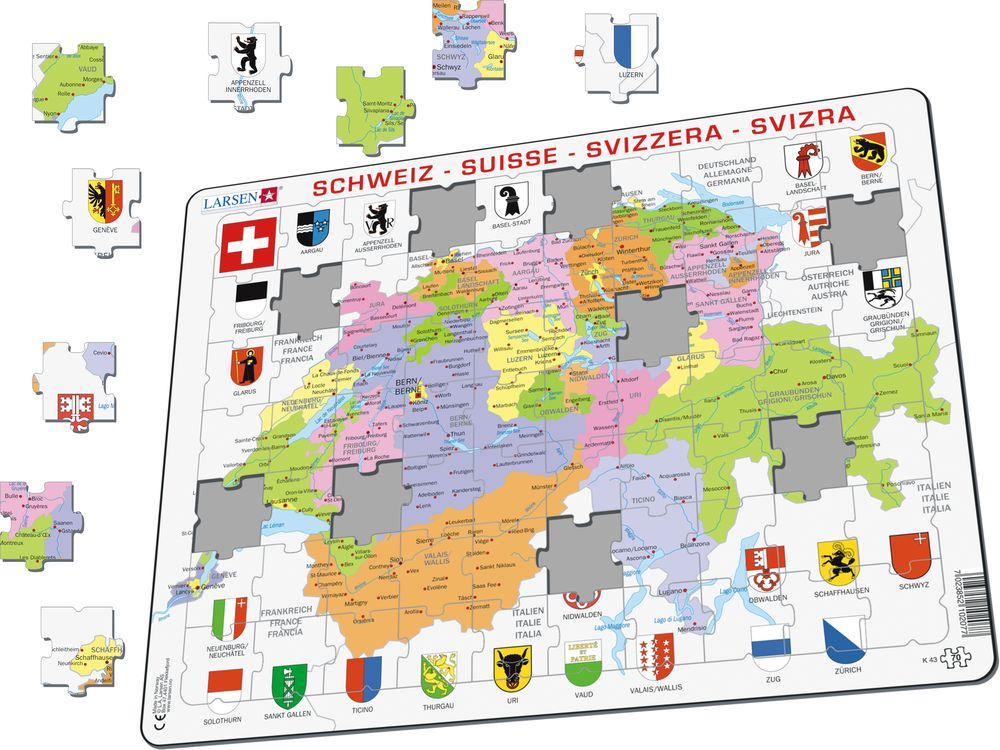 K43 - Switzerland Political Map (Illustrative image 1)