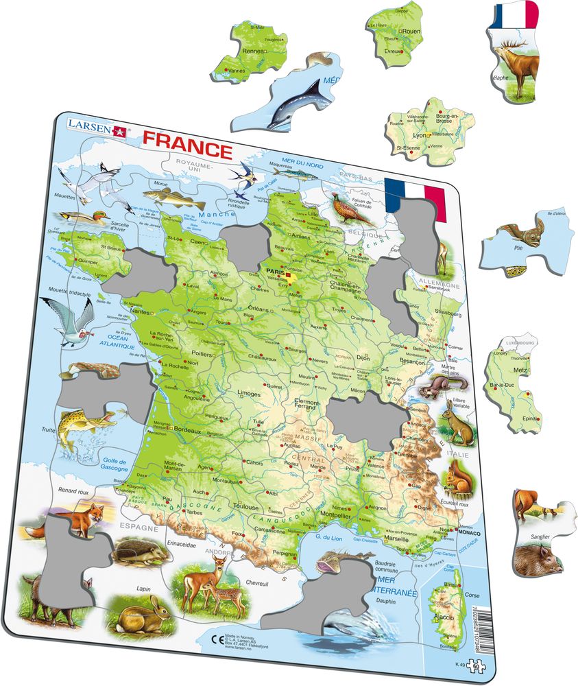 K49 - France Physical Map (Illustrative image 1)