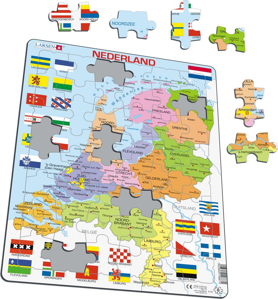 K53 - Nederland, politisk kart (Illustrasjonsbilde 1)