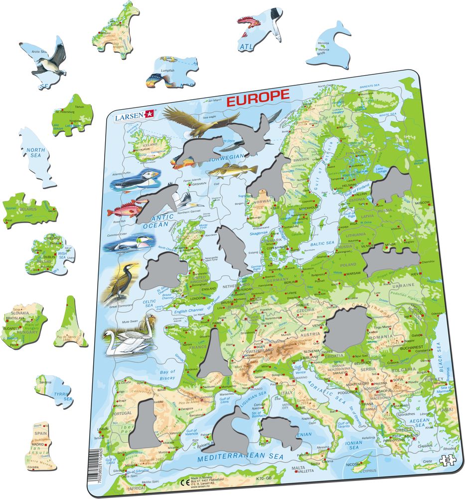 K70 - Europa, topografisk kart (Illustrasjonsbilde 1)