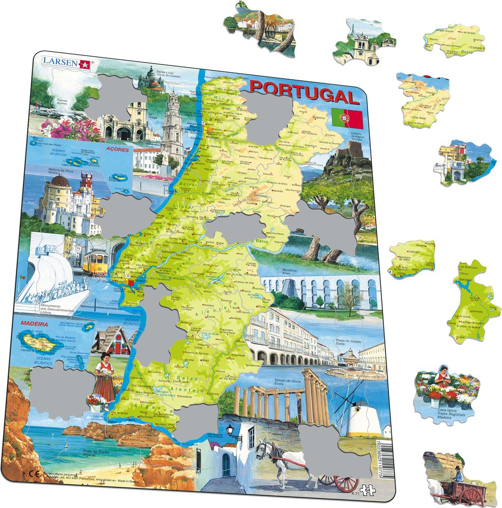 K71 - Portugal - Kart, severdigheter og attraksjoner (Illustrasjonsbilde 1)