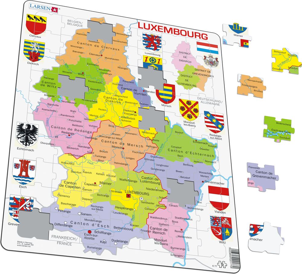 K77 - Luxembourg Political Map (Illustrative image 1)