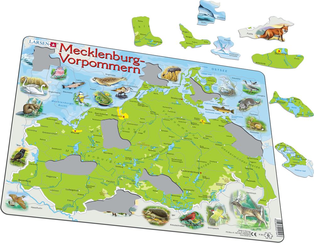 K94 - Mecklenburg Vorpommeren fysisk kart (Illustrasjonsbilde 1)