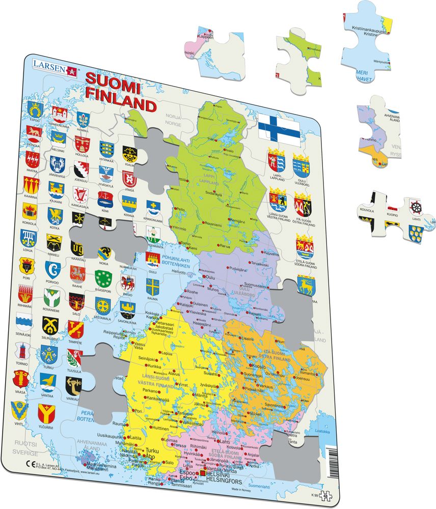 K99 - Finland Political Map (Illustrative image 1)