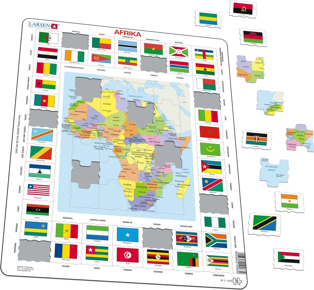 KL3 - Kart/flagg Afrika (Illustrasjonsbilde 1)