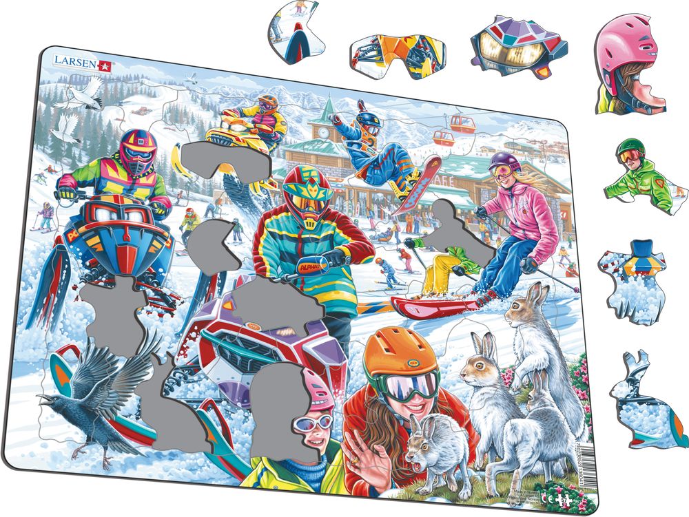 PG7 - Hares, speedy snowmobiles and flying snowboarder. (Illustrative image 1)