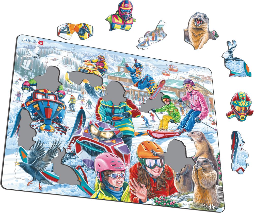 PG8 - Marmots, fast snowmobiles and flying snowboarder (Illustrasjonsbilde 1)