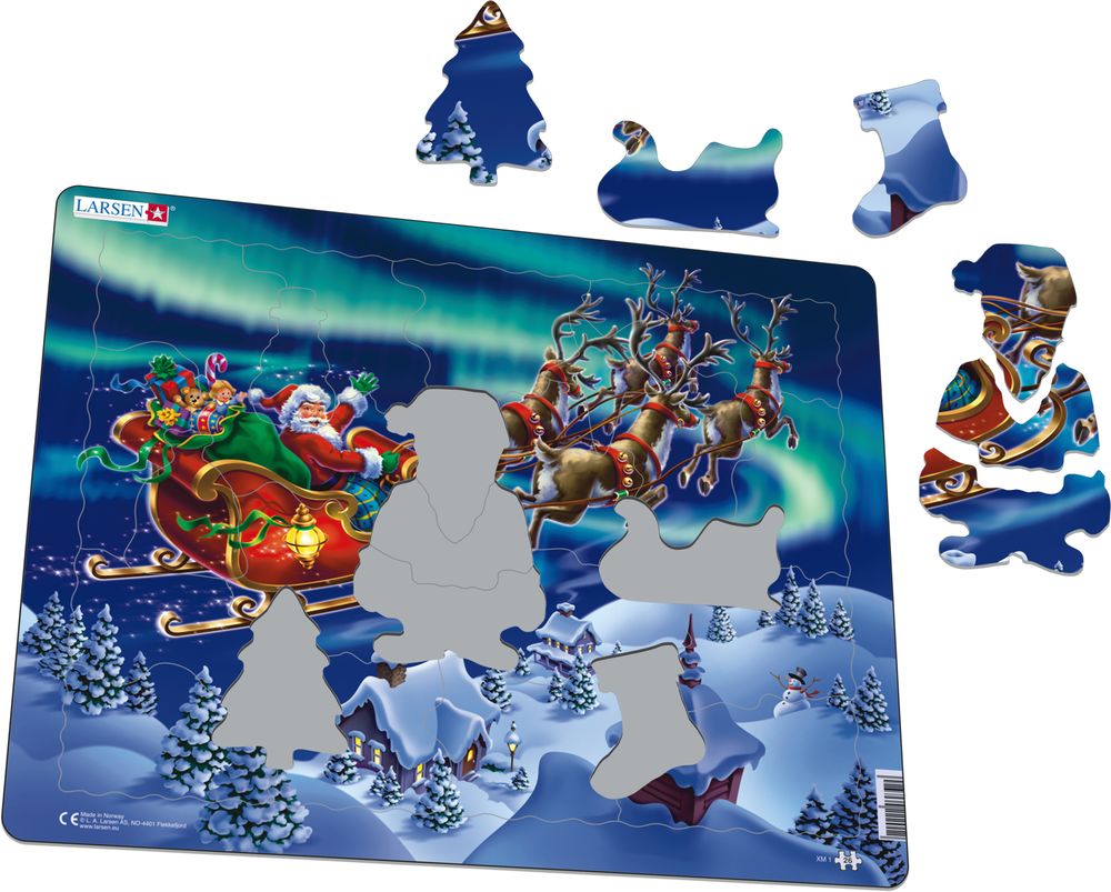 Puzzle de Marco con 33 Piezas Larsen JUL1 Santa Claus en Nochebuena 