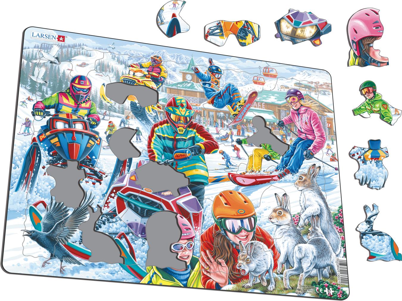 PG7 Hares, speedy snowmobiles and flying snowboarder. Motif
